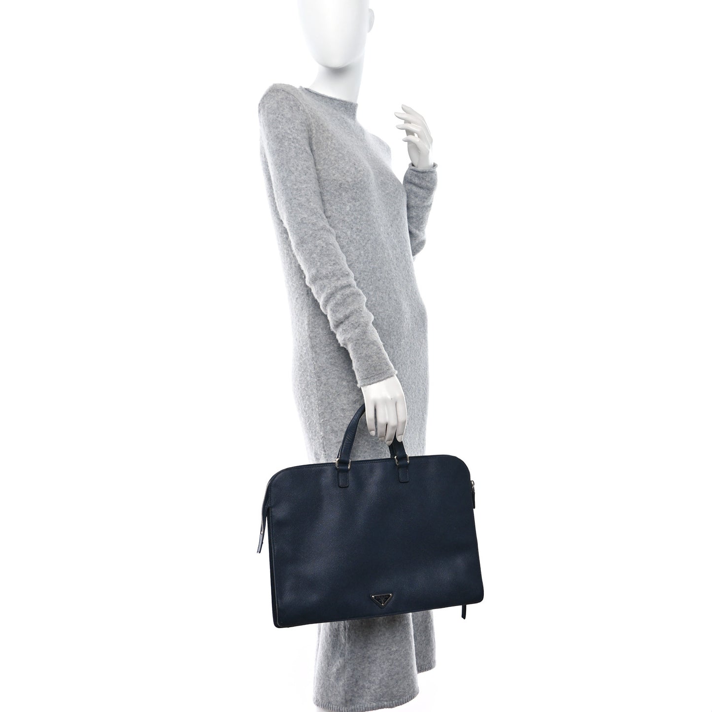 Saffiano Cuir Travel Front Zip Pocket Briefcase Baltico