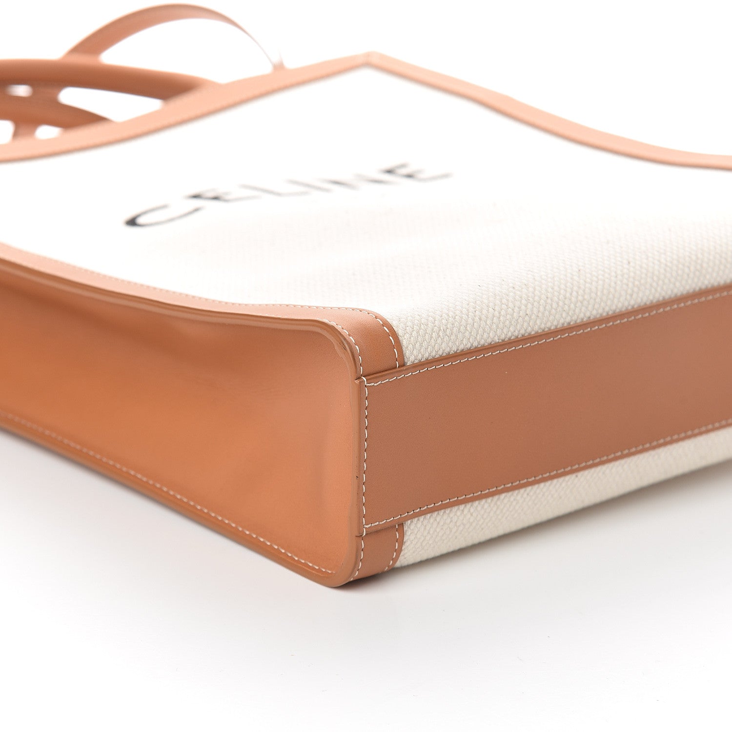 Celine Canvas Calfskin Small Vertical Cabas Natural Tan 7 of 8