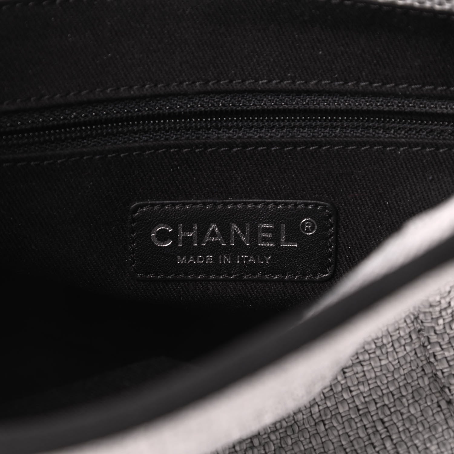 Chanel Woven Straw Raffia Small Deauville Messenger Grey 6 of 11