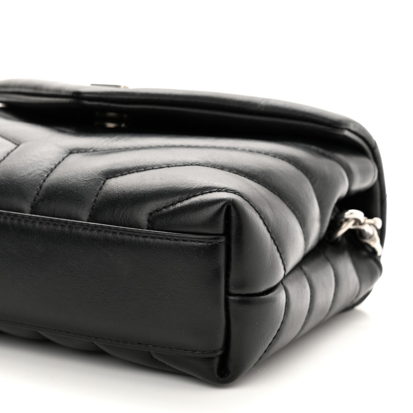 Calfskin Y Quilted Monogram Toy Loulou Crossbody Bag Black