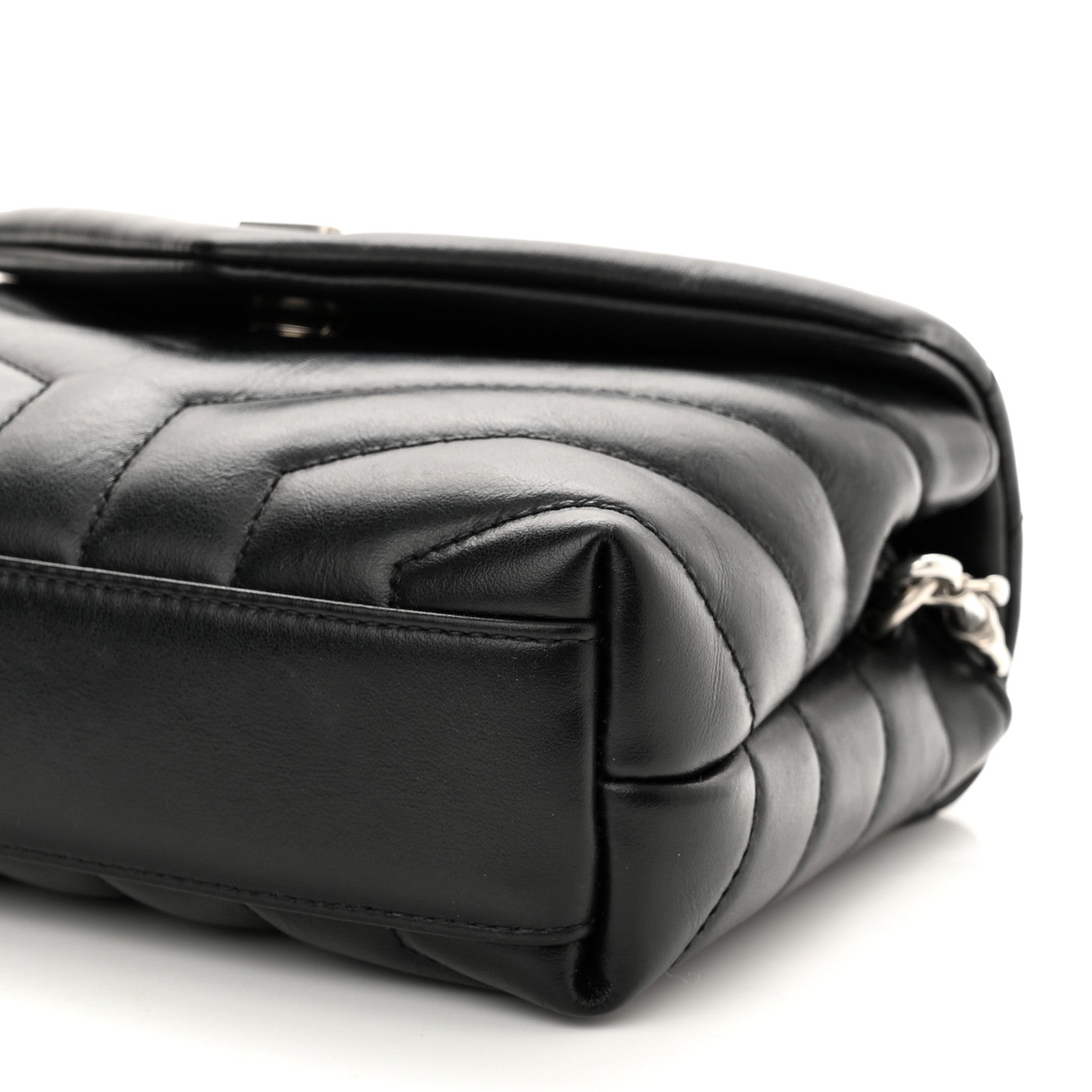 Saint Laurent Calfskin Y Quilted Monogram Toy Loulou Crossbody Bag Black 11 of 12