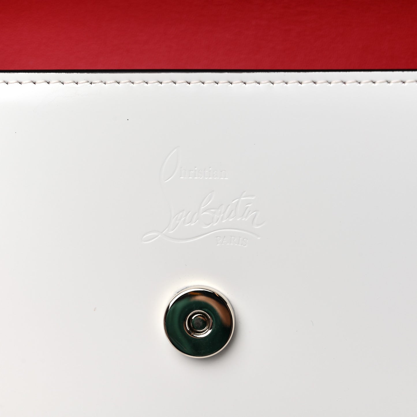 Shiny Calfskin Loubi54 Wallet On Chain White