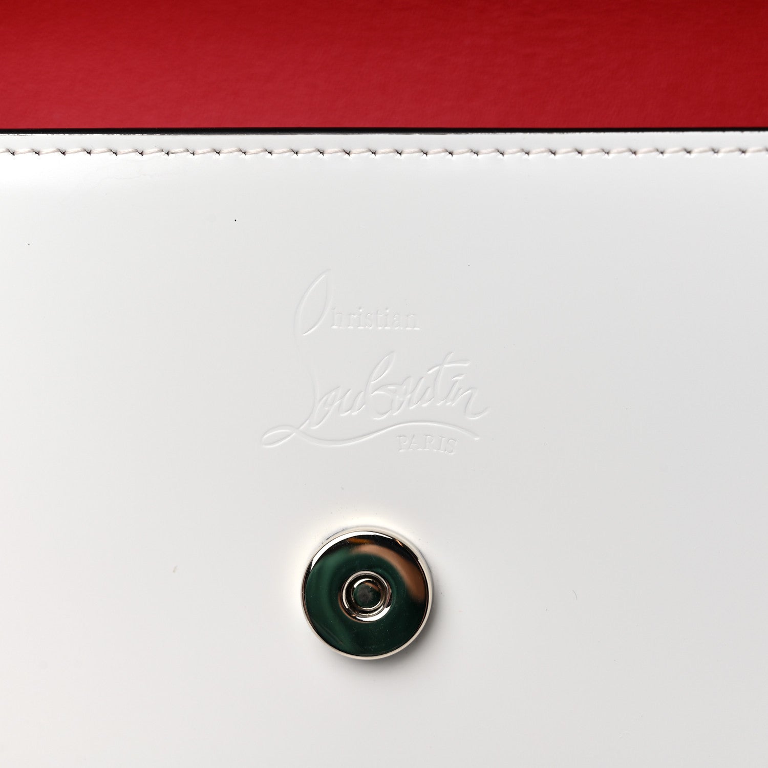 Christian Louboutin Shiny Calfskin Loubi54 Wallet On Chain White 7 of 9