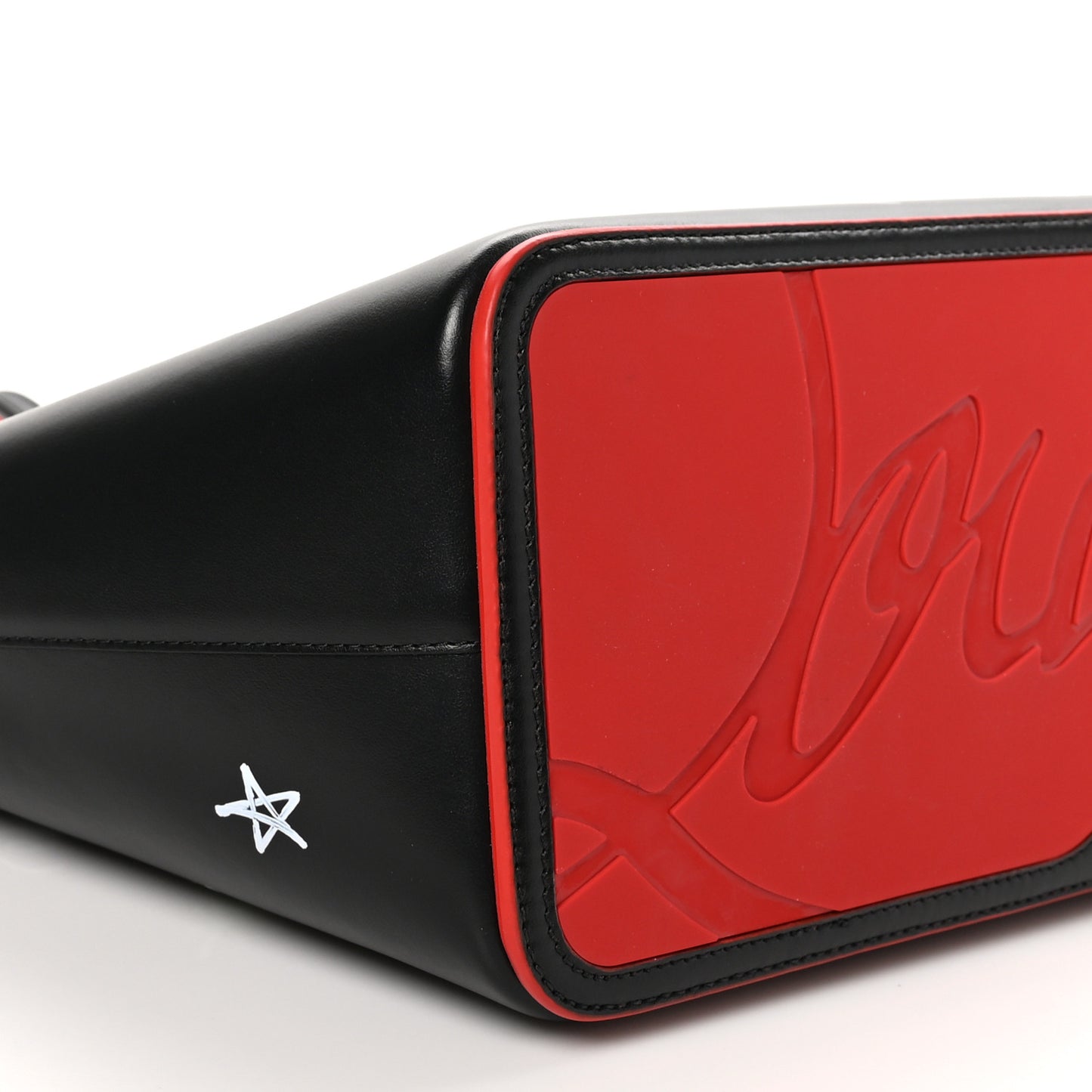 Calfskin Loubitag Spikes East West Cabata Tote Black