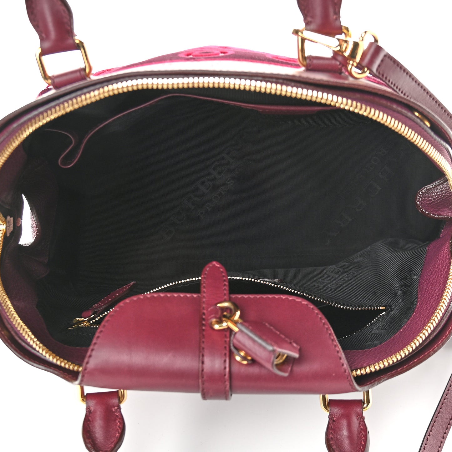 Calfskin Velvet Large Milverton Satchel Elderberry