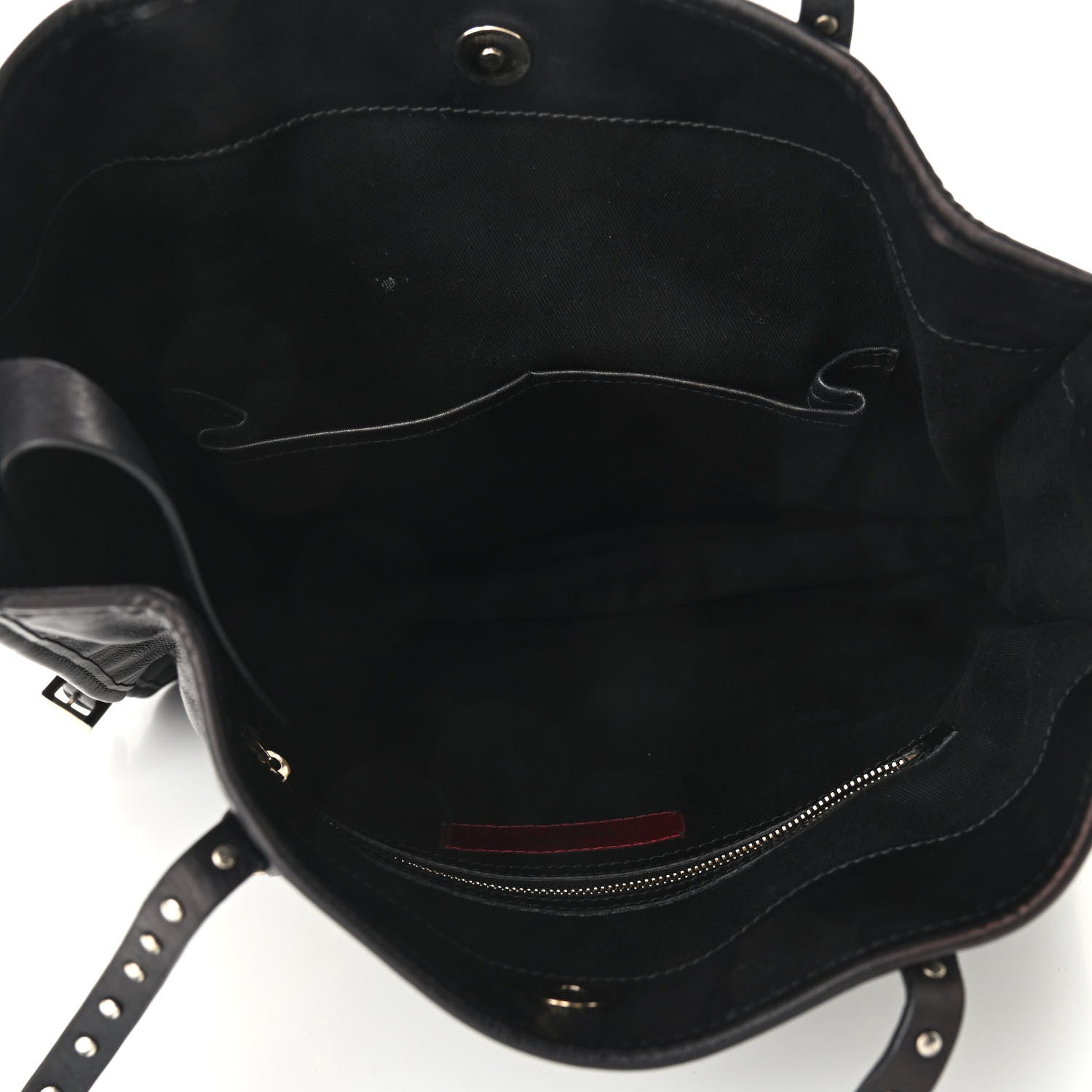 Valentino Garavani Vitello Rockstud Shopper Tote Black 5 of 9