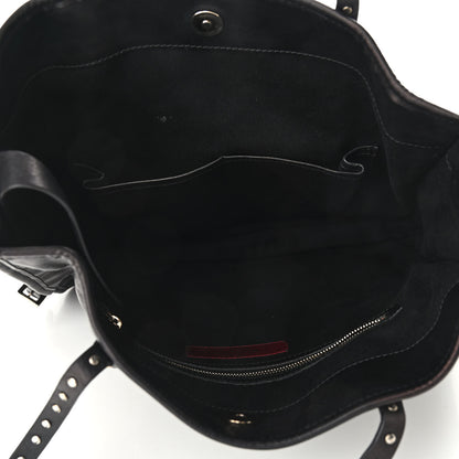 Valentino Garavani Vitello Rockstud Shopper Tote Black 5 of 9