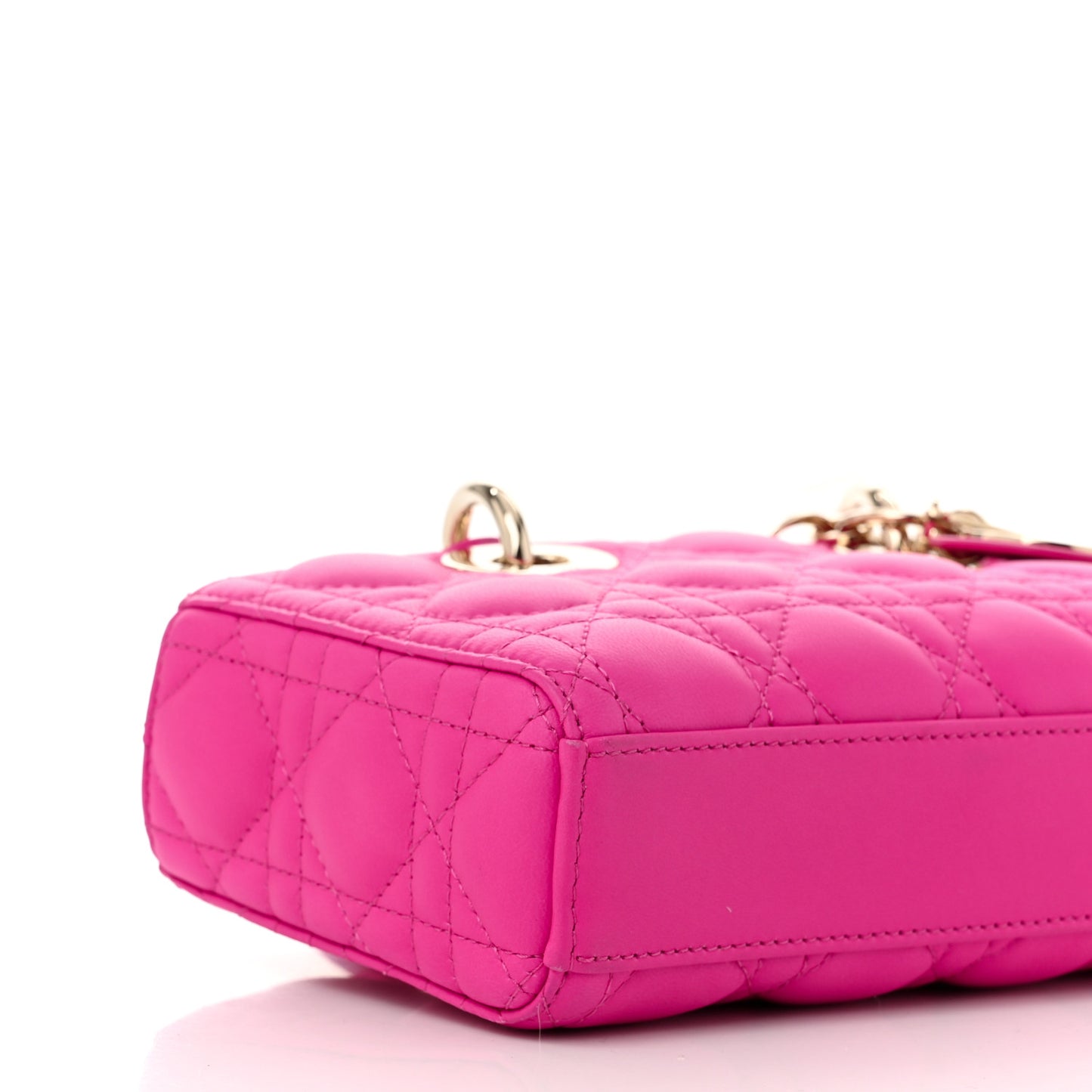 Lambskin Cannage Small Lady D-Joy Fuchsia