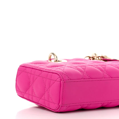 Christian Dior Lambskin Cannage Small Lady D-Joy Fuchsia 9 of 10