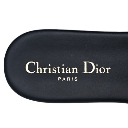 Christian Dior Canvas Embroidered Dway Mules Slide Sandals 38.5 Deep Blue 7 of 9