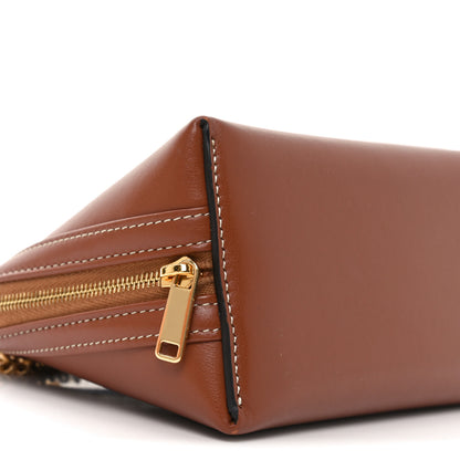 Celine Smooth Calfskin Cuir Triomphe Clutch on Chain Tan 6 of 8