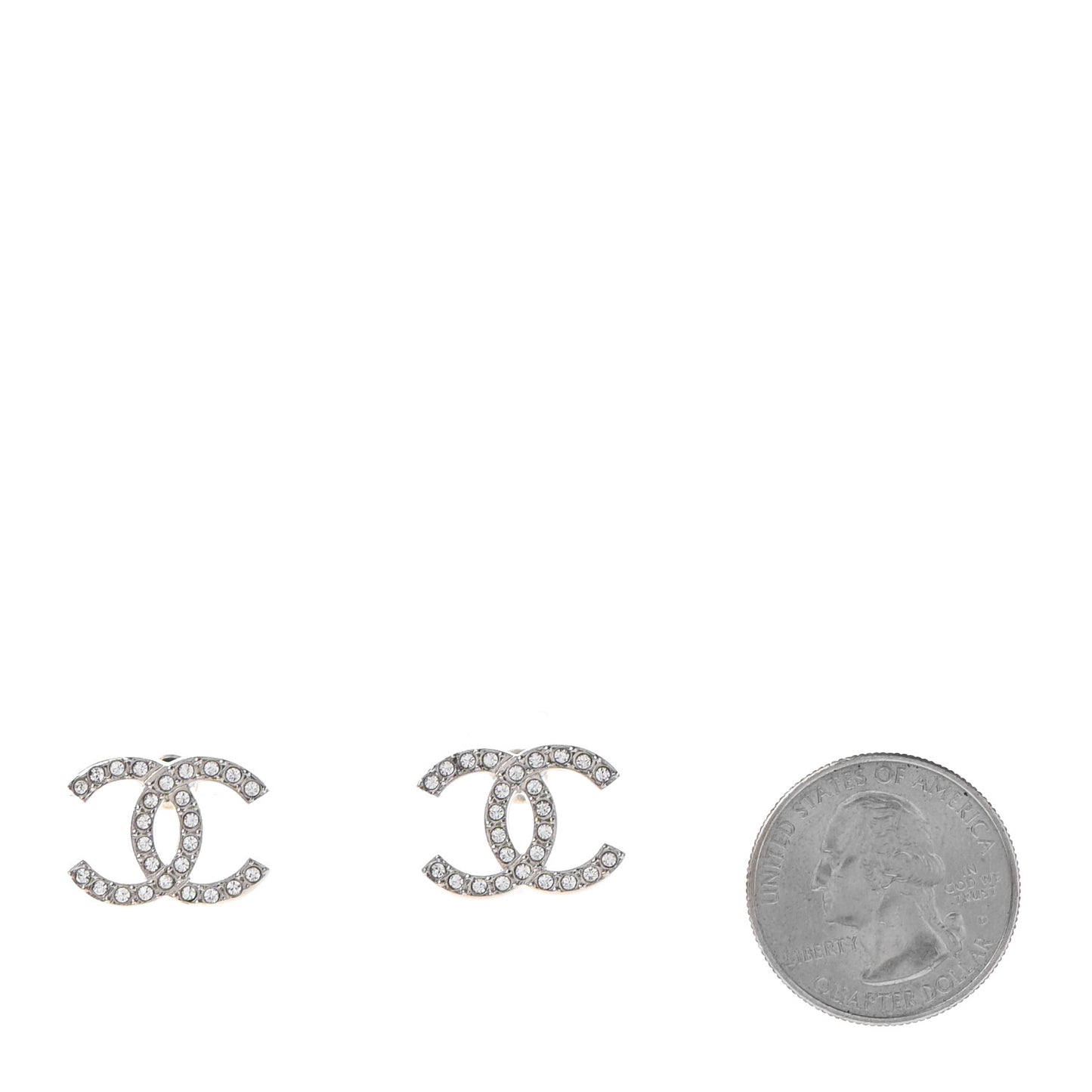 Crystal CC Earrings Silver