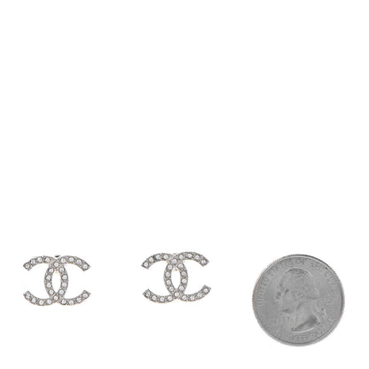 Chanel Crystal CC Earrings Silver 2 of 4