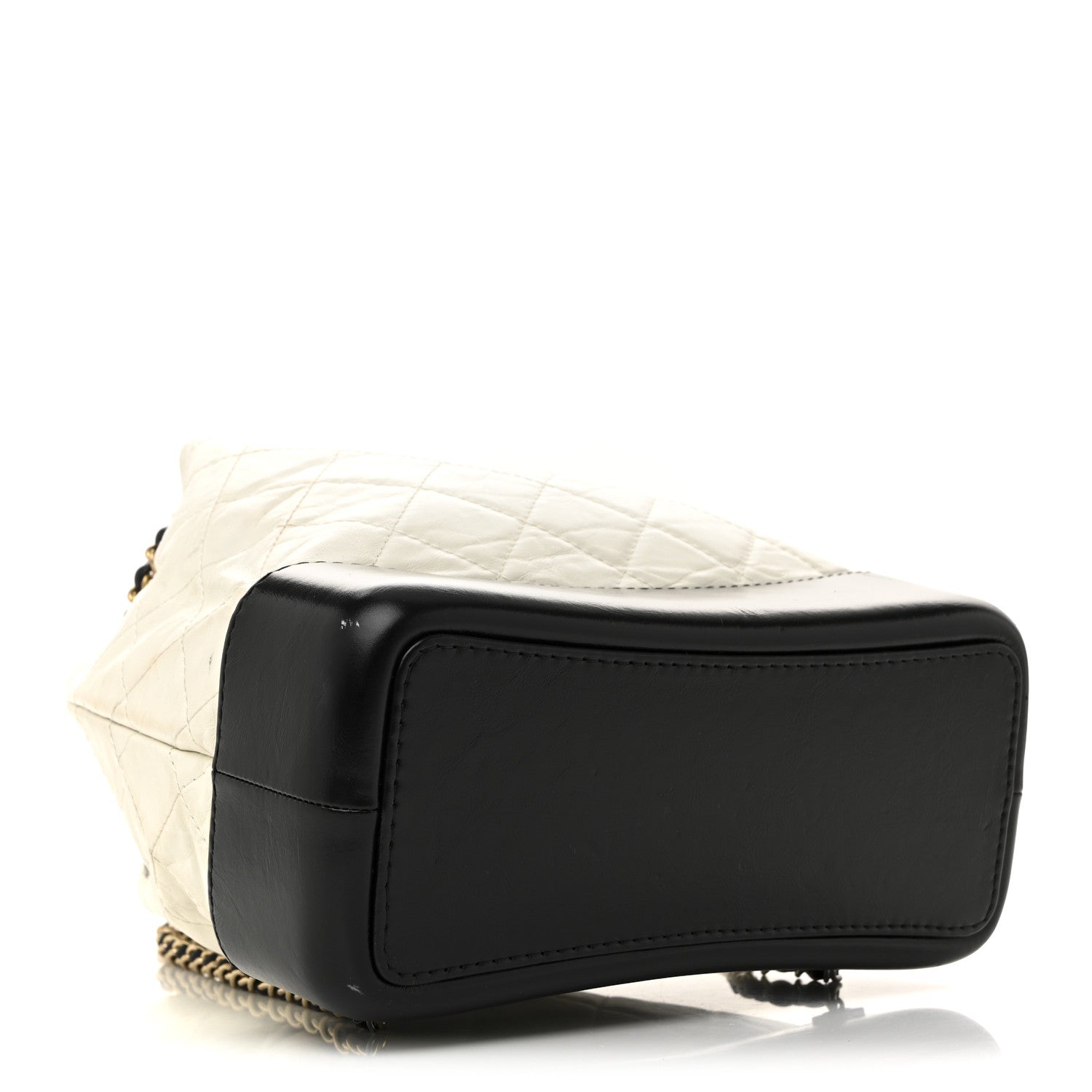 Chanel Aged Calfskin Quilted Small Gabrielle Backpack Black White 4 of 12