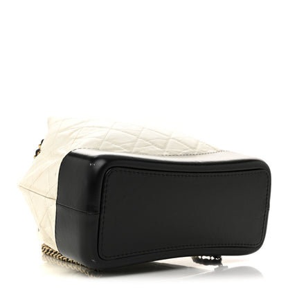 Chanel Aged Calfskin Quilted Small Gabrielle Backpack Black White 4 of 12
