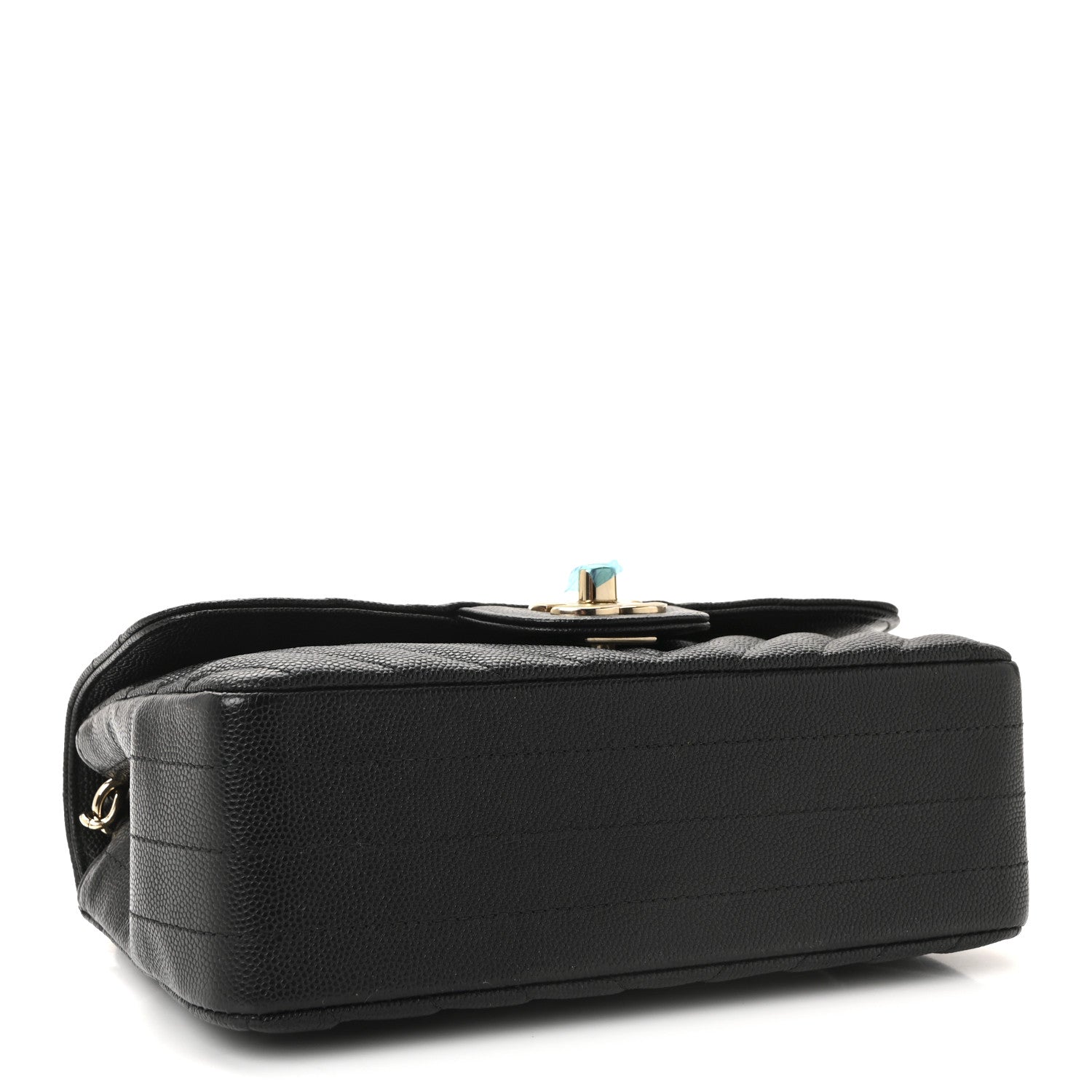 Chanel Caviar Chevron Quilted Mini Rectangular Flap Black 4 of 10