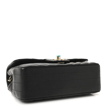 Chanel Caviar Chevron Quilted Mini Rectangular Flap Black 4 of 10