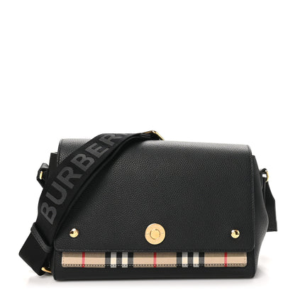 Burberry Grainy Calfskin Vintage Check Note Crossbody Bag Black 1 of 9