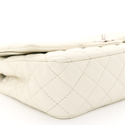 Chanel Washed Caviar Quilted Medium Double Flap White 10 of 12