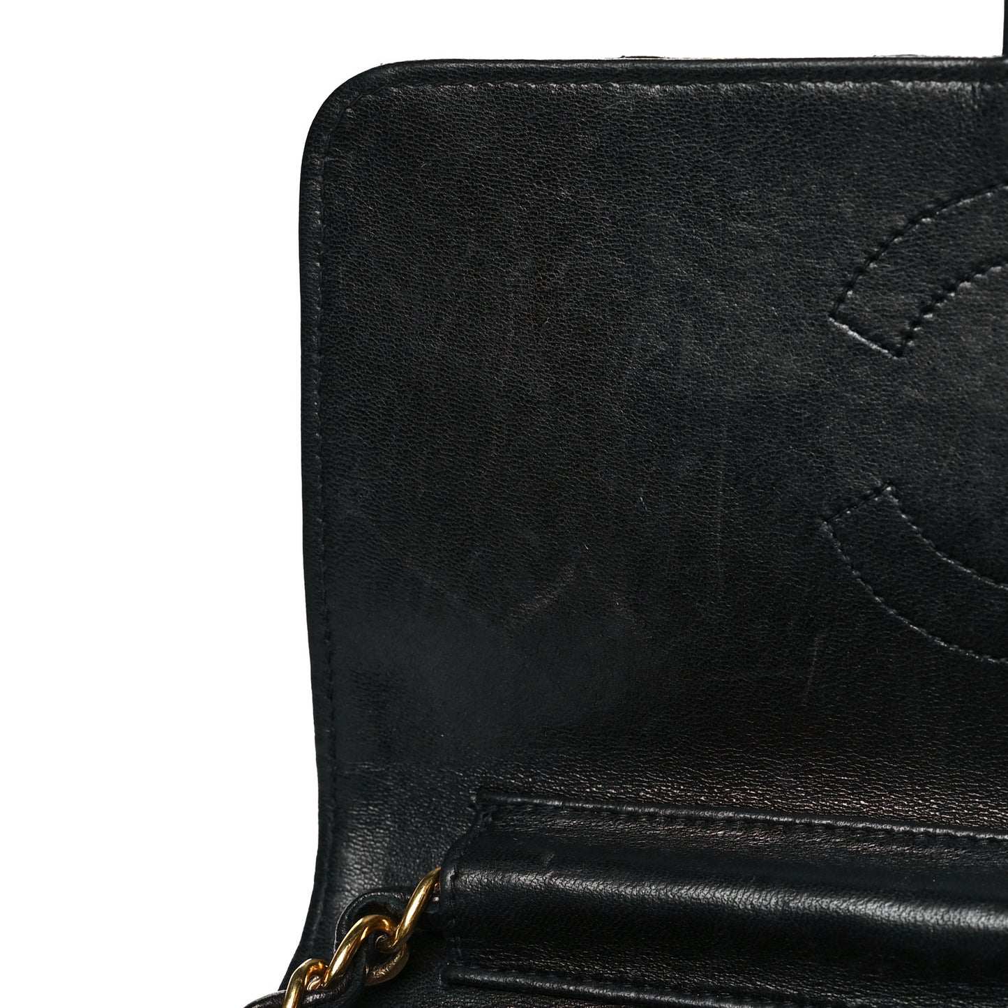 Lambskin Quilted Small Single Flap Black