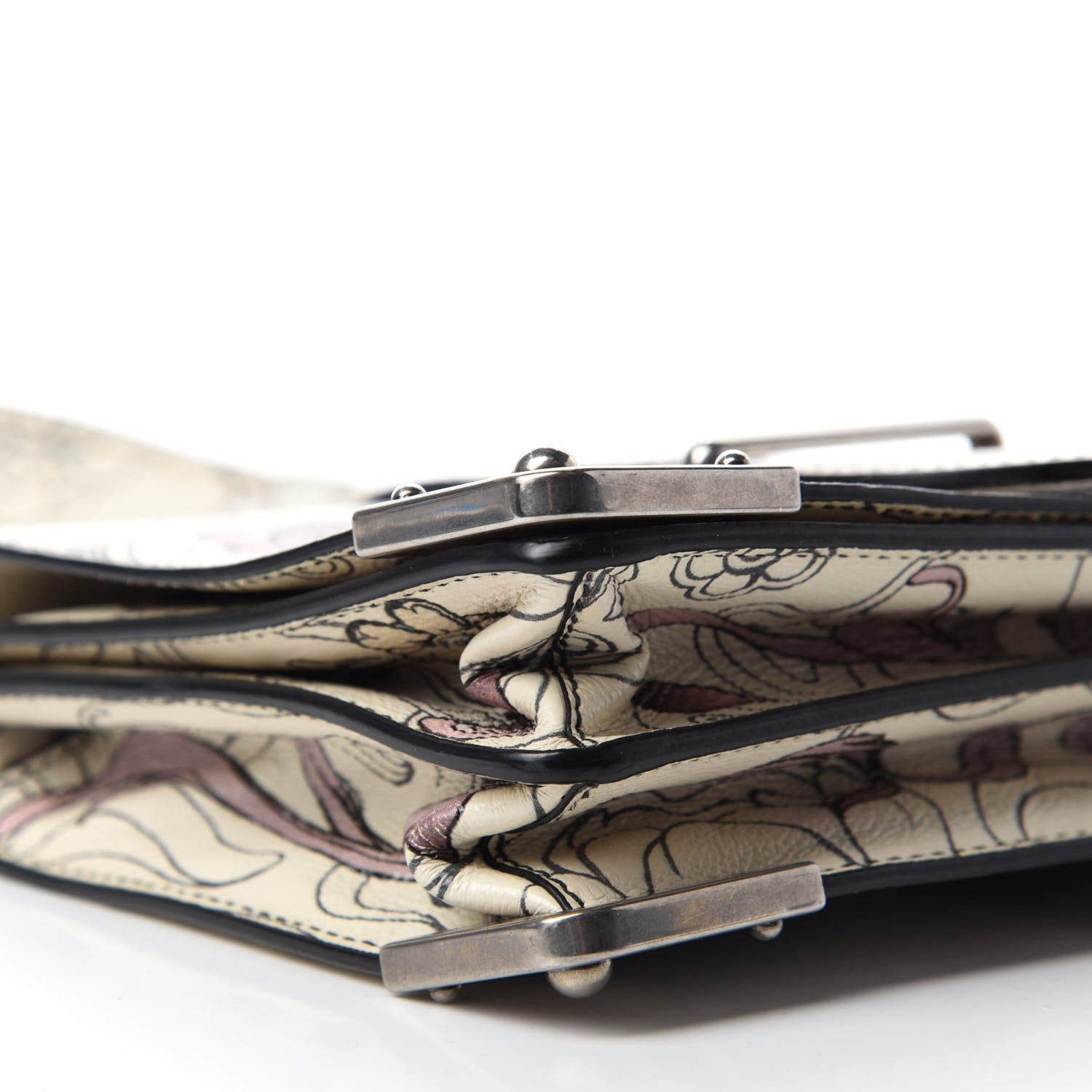Prada X JAMES JEAN Glace Calfskin Rabbit Print Cahier Bag Opaline 6 of 11