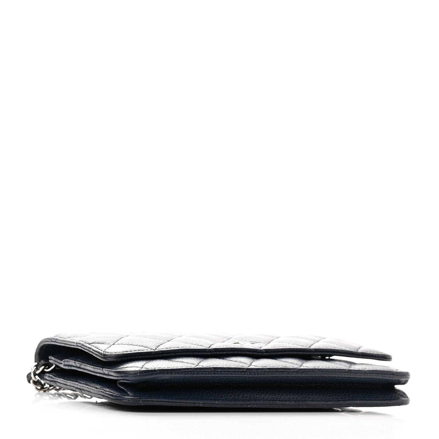 Caviar Quilted Wallet On Chain WOC Navy Blue