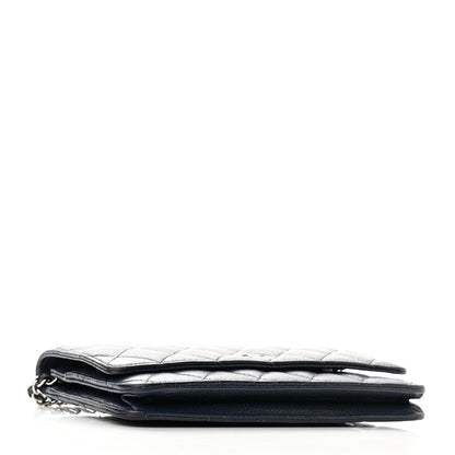 Chanel Caviar Quilted Wallet On Chain WOC Navy Blue 4 of 13