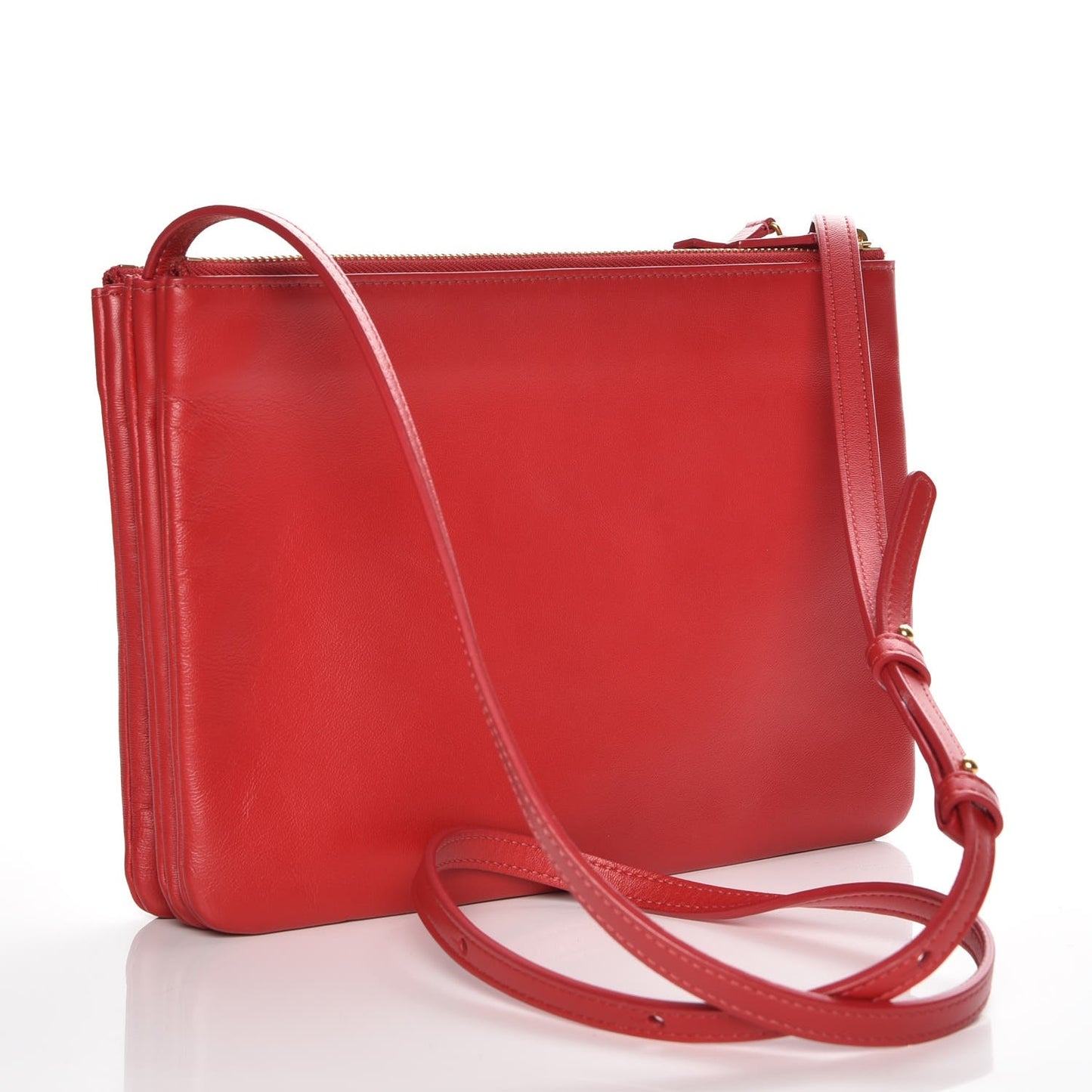 Lambskin Large Trio Crossbody Bag Red