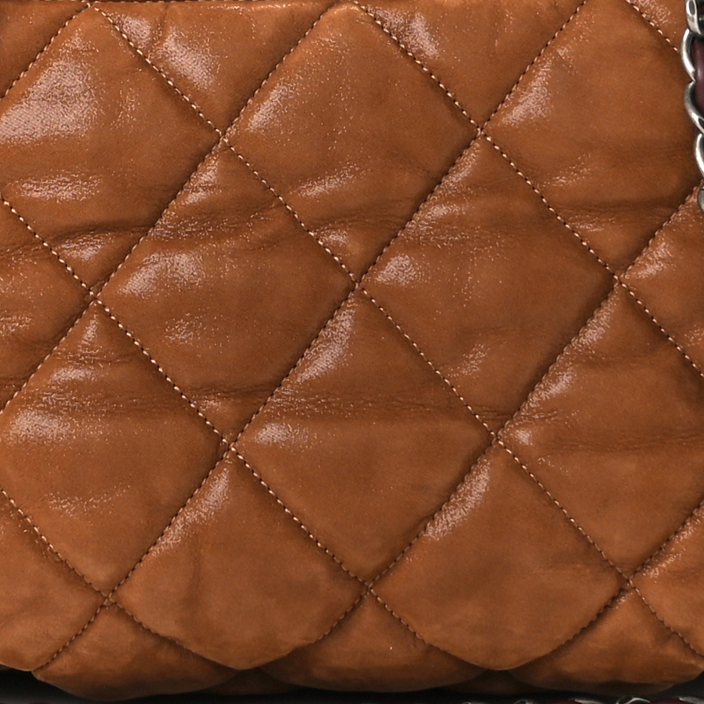Iridescent Calfskin Large In The Mix Tote Light Brown