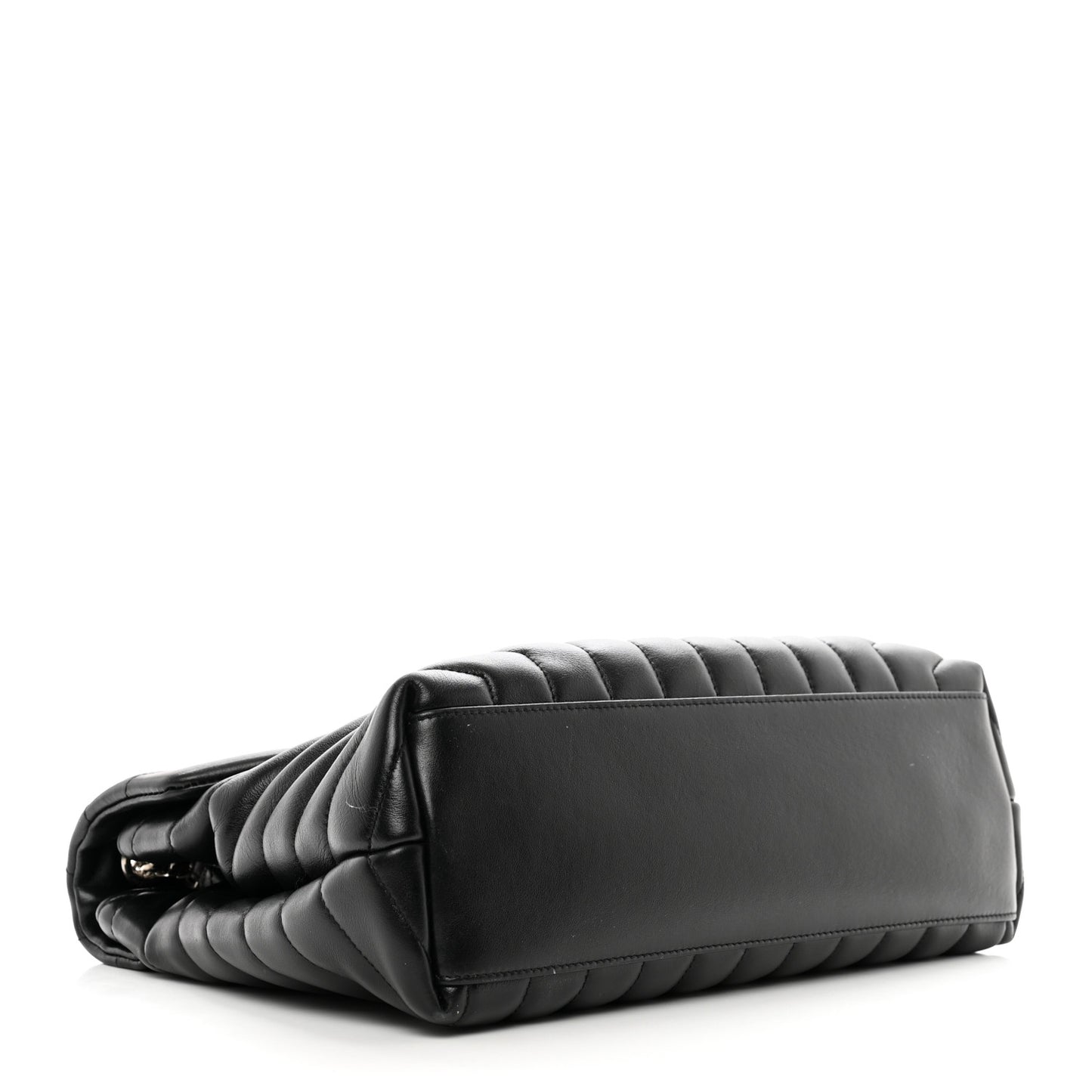 Calfskin Y Quilted Monogram Medium Loulou Chain Satchel Black
