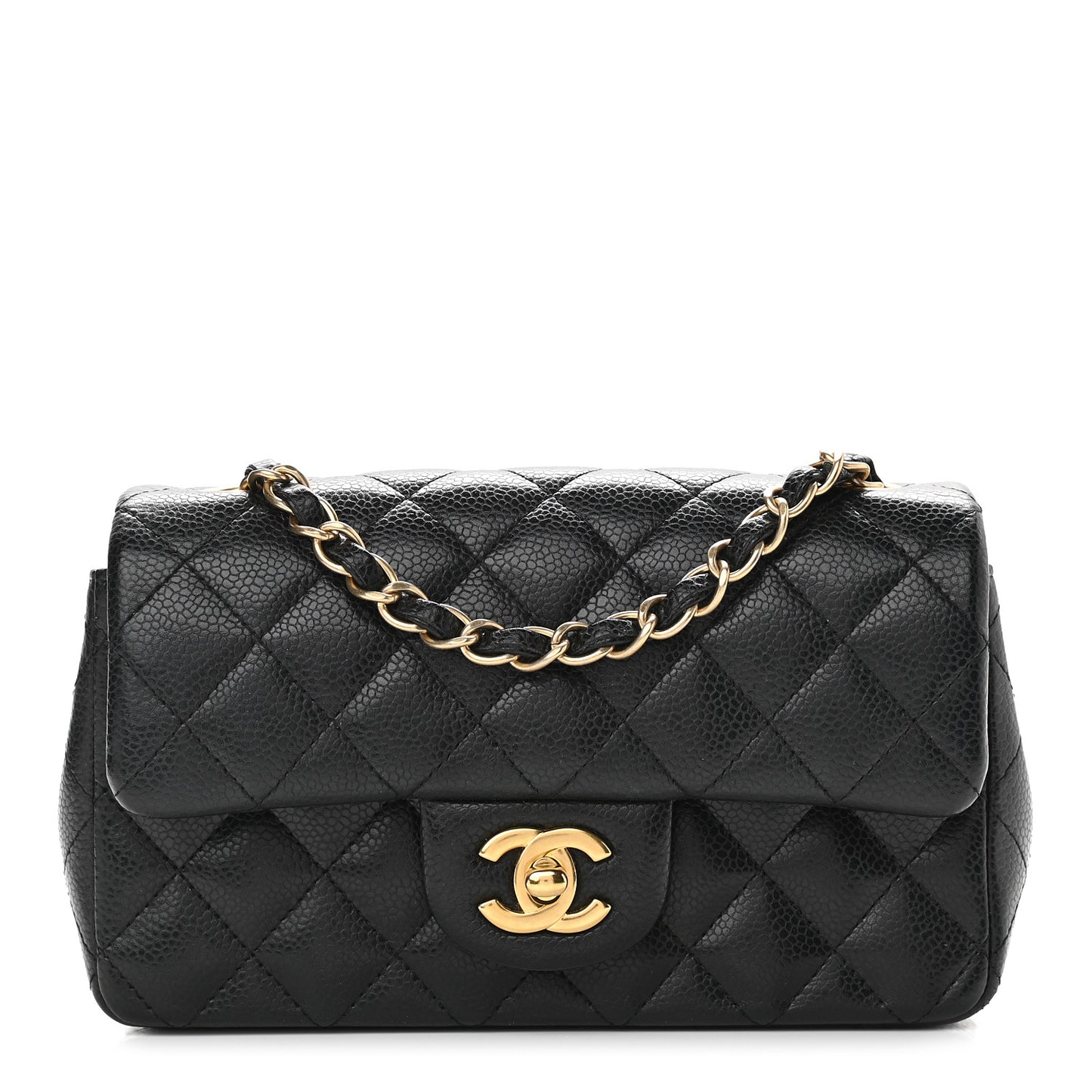 Caviar Quilted Mini Rectangular Flap Black