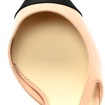 Chanel Lambskin Pearl Cap Toe CC Slingback Pumps 39.5 Beige Black 12 of 13