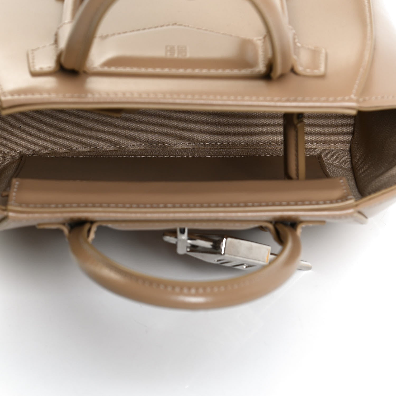 Givenchy Box Calfskin Mini Lock Antigona Shoulder Bag Beige Cappuccino 5 of 10