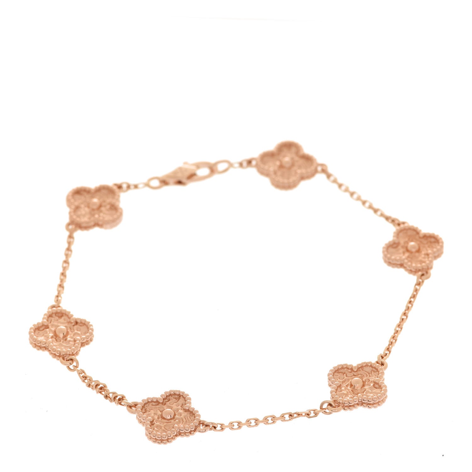 Van Cleef & Arpels 18K Rose Gold 6 Motifs Sweet Alhambra Bracelet 1 of 7