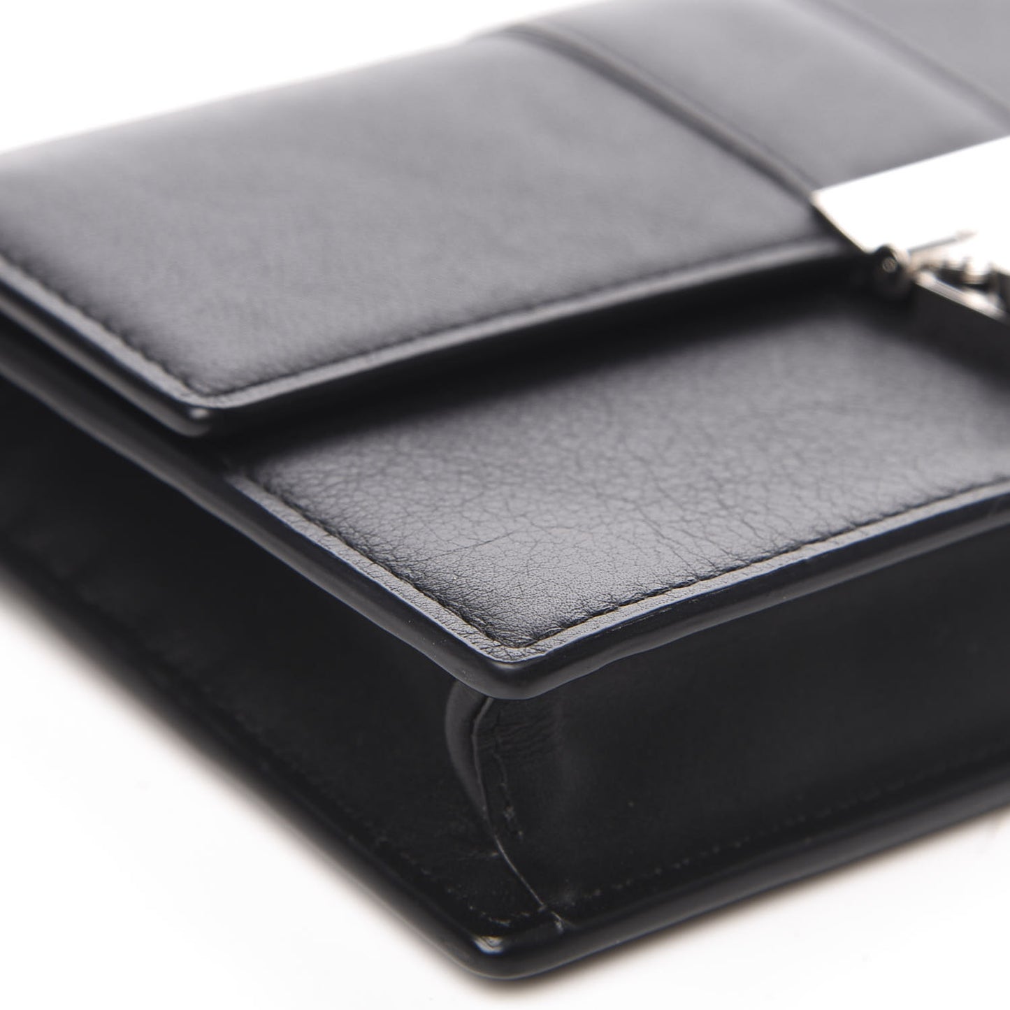 Calfskin Large Karoline Crossbody Wallet Black