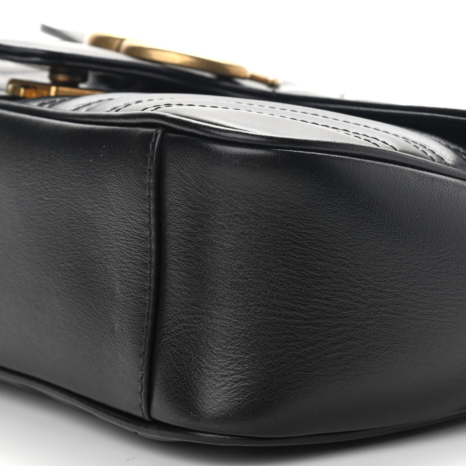 Gucci Calfskin Matelasse Small GG Marmont Shoulder Bag Black 9 of 9
