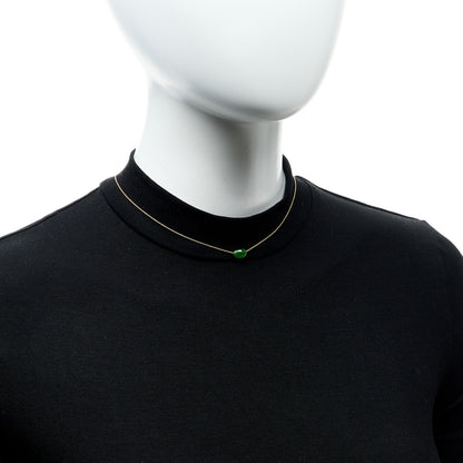 Tiffany 18K Yellow Gold Green Jade 9mm Elsa Peretti Bean Pendant Necklace 2 of 6