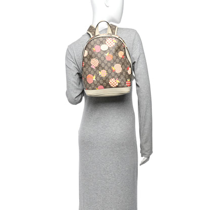 Gucci GG Supreme Monogram Les Pommes Small Retro Interlocking G Dome Backpack Beige Multicolor Mystic White 2 of 12