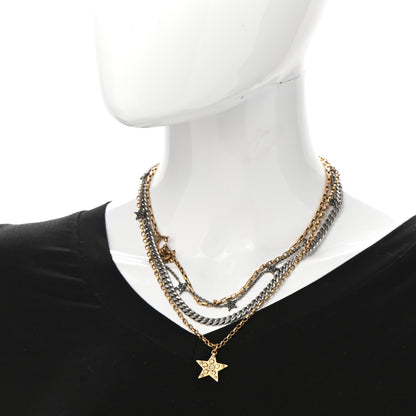 Christian Dior Metal Star J'adior Multi Strand Necklace Aged Gold 2 of 5