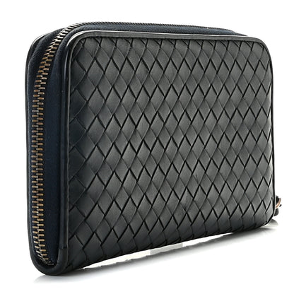 Bottega Veneta Nappa Intrecciato Zip Around Wallet Denim 3 of 12