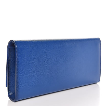 Saint Laurent Patent Grain De Poudre Classic Monogram Cassandre Clutch Royal Blue 3 of 8