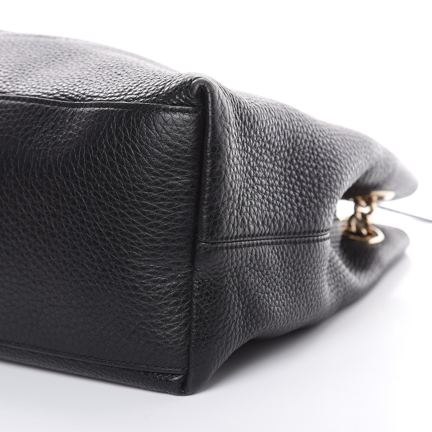 Gucci Pebbled Calfskin Medium Soho Chain Shoulder Bag Black 9 of 14