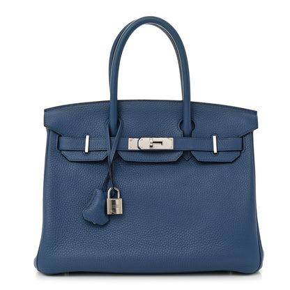 Hermes Taurillon Clemence Birkin 30 Bleu Agate 1 of 10