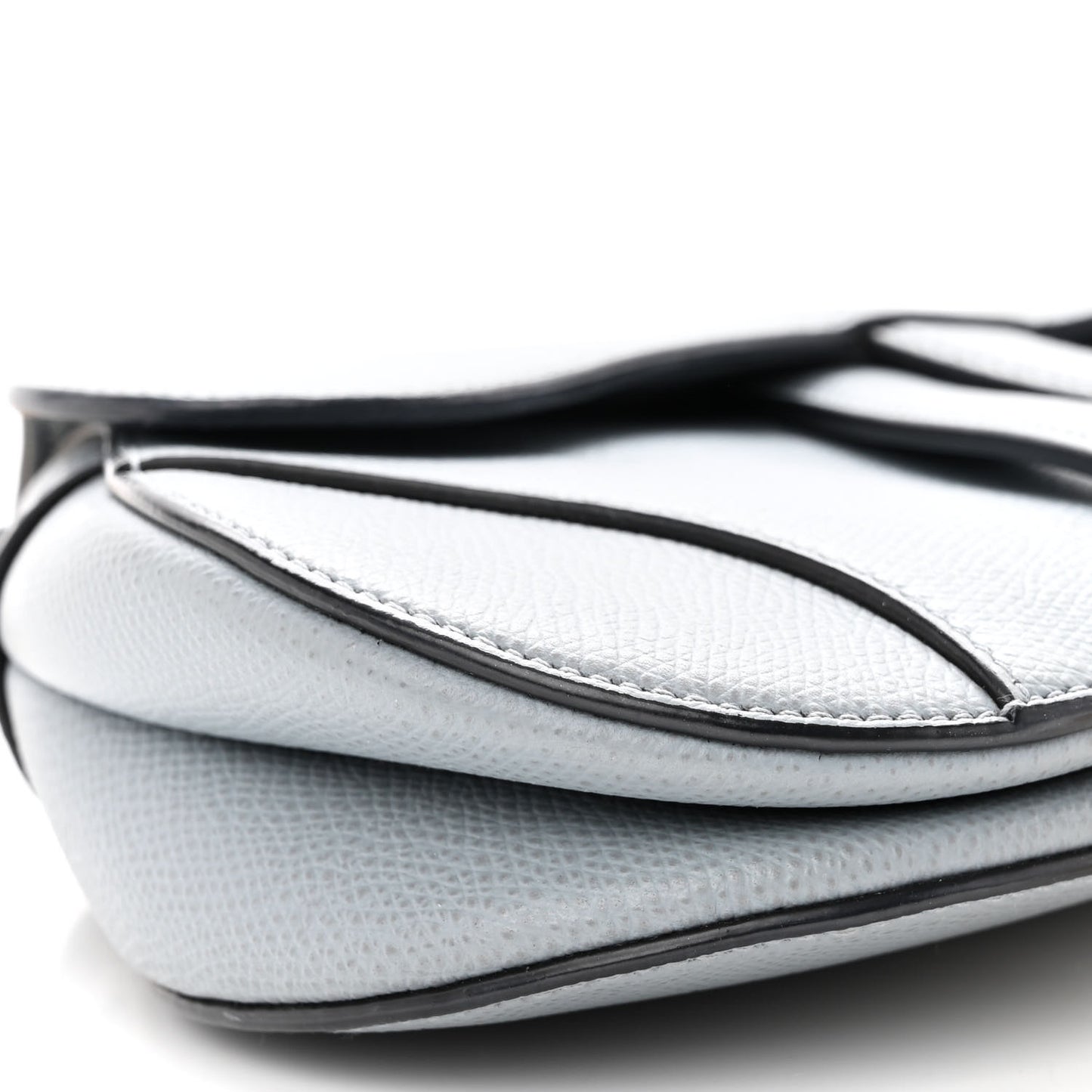 Grained Calfskin Mini Saddle Bag Sky Blue