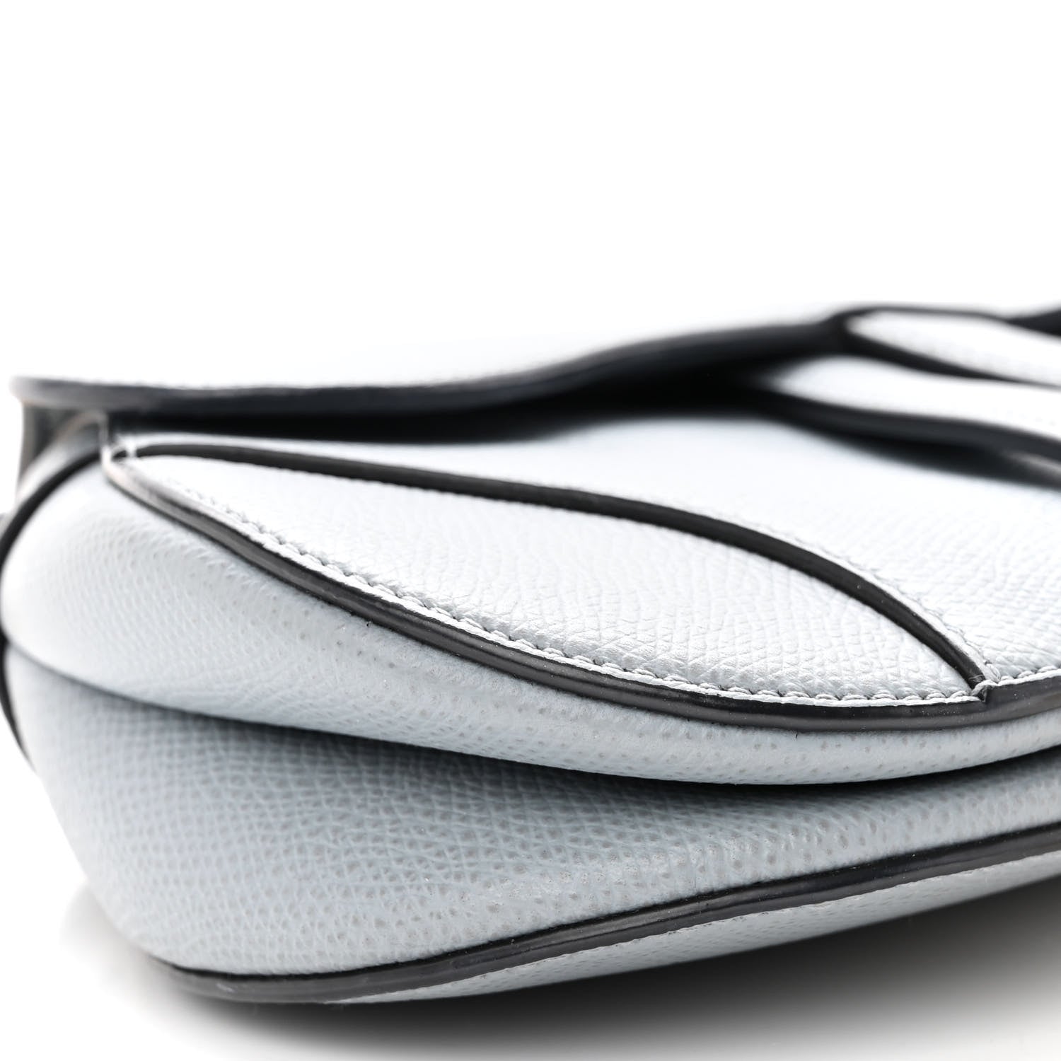 Christian Dior Grained Calfskin Mini Saddle Bag Sky Blue 8 of 10