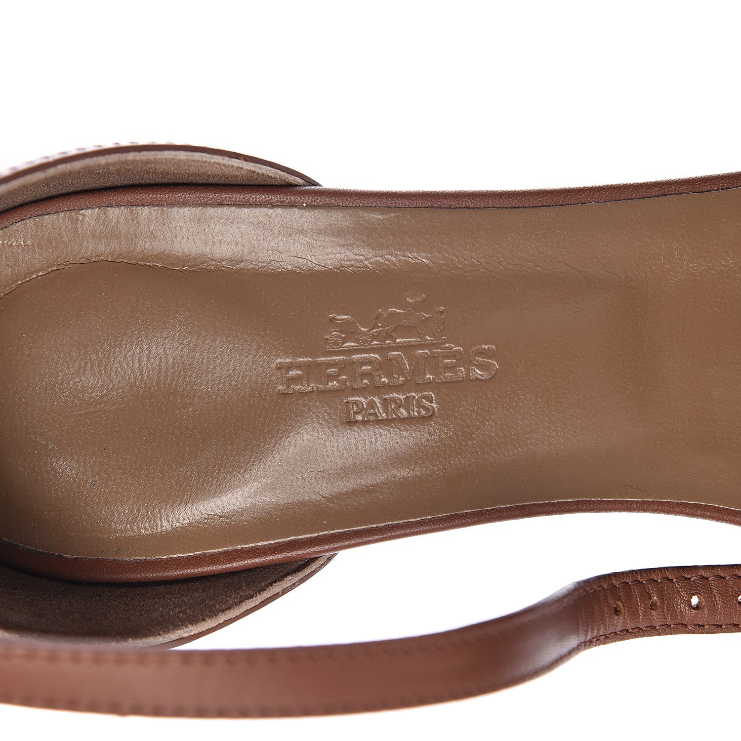 Hermes Calfskin Legend Wedge Sandals 38 Gold 6 of 9