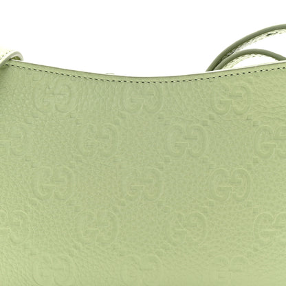Gucci GG Grainy Calfskin Emblem Super Mini Shoulder Bag Sage Leaf 8 of 11