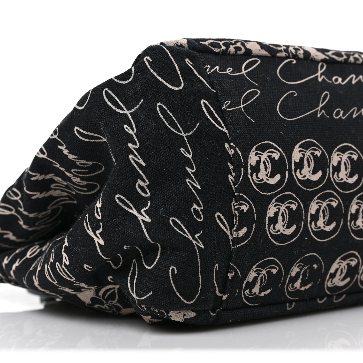 Chanel Canvas Camellia Flower Tote Black 8 of 9