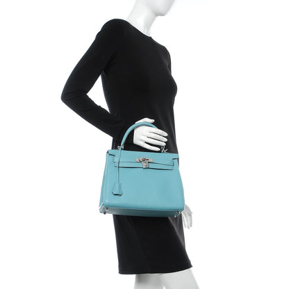 Hermes Taurillon Clemence Kelly Retourne 28 Bleu Saint Cyr 2 of 38