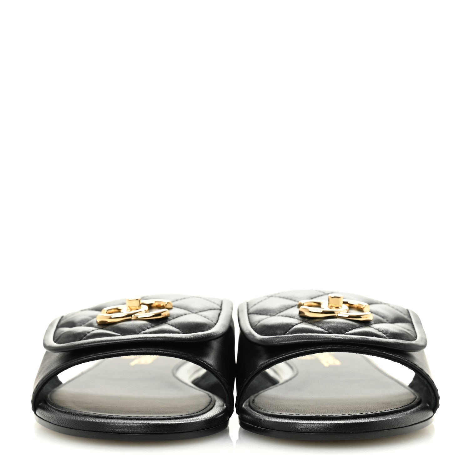 Chanel Lambskin Quilted Turnlock Flat Mules 39 Black 39.5 Black 3 of 10